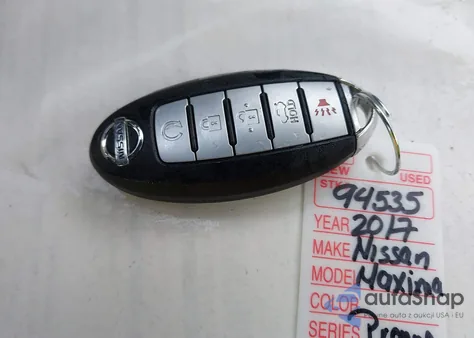 2017 Nissan Maxima 3.5 Platinum/3.5 S/3.5 Sl/3.5 Sr/3.5 Sv z USA, uszkodzony, nr VIN 1N4AA6AP7HC365517